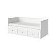 HEMNES - Day-bed w 3 drawers/2 mattresses, white/Åfjäll firm, 80x200 cm