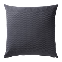 PLOMMONROS - Sarung bantal kursi, abu-abu tua/abu-abu, 50x50 cm