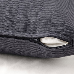 PLOMMONROS - Sarung bantal kursi, abu-abu tua/abu-abu, 50x50 cm