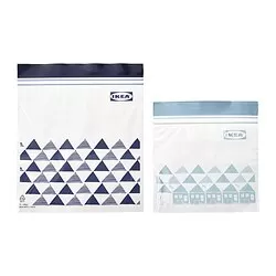 ISTAD - Kantong yang dapat ditutup, berpola/biru, 1/0.4 l