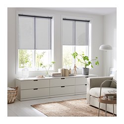 SKOGSKLÖVER - Roller blind, grey, 120x195 cm
