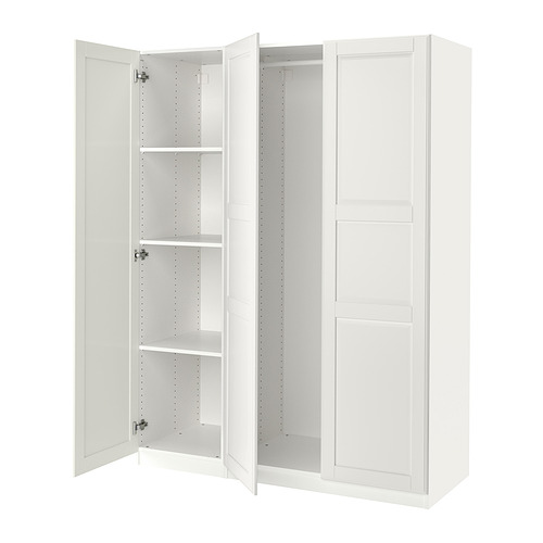 PAX/TYSSEDAL wardrobe combination, white/mirror glass, 150x60x201 cm ...