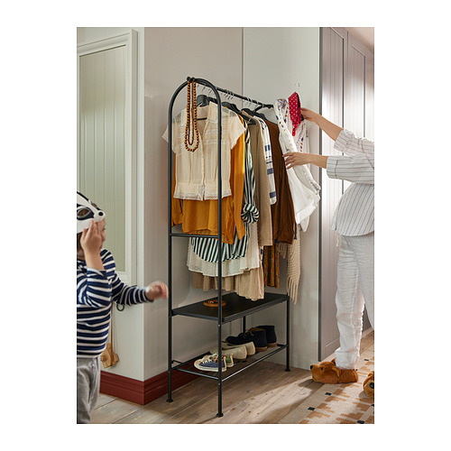 GRÅFJÄLLET clothes rack with shoe storage