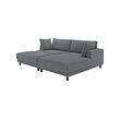 UPPÅKRA - Sofa modular 3 dudukan, dengan chaise longue, kanan dengan bangku kaki/Johanneshov abu-abu tua