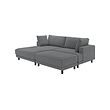 UPPÅKRA - Sofa modular 3 dudukan, dengan chaise longue, kiri dengan bangku kaki/Johanneshov abu-abu tua