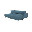 UPPÅKRA - 3-seat modular sofa, with chaise longue, left with footstool/Axvall dark grey-blue
