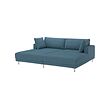 UPPÅKRA - 3-seat modular sofa, with chaise longues/Axvall dark grey-blue