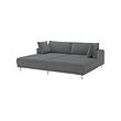 UPPÅKRA - 3-seat modular sofa, with chaise longues/Johanneshov dark grey