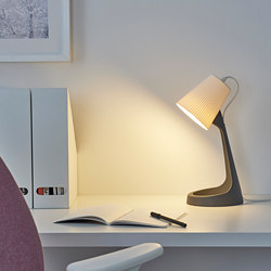 SVALLET - Work lamp, dark grey/white