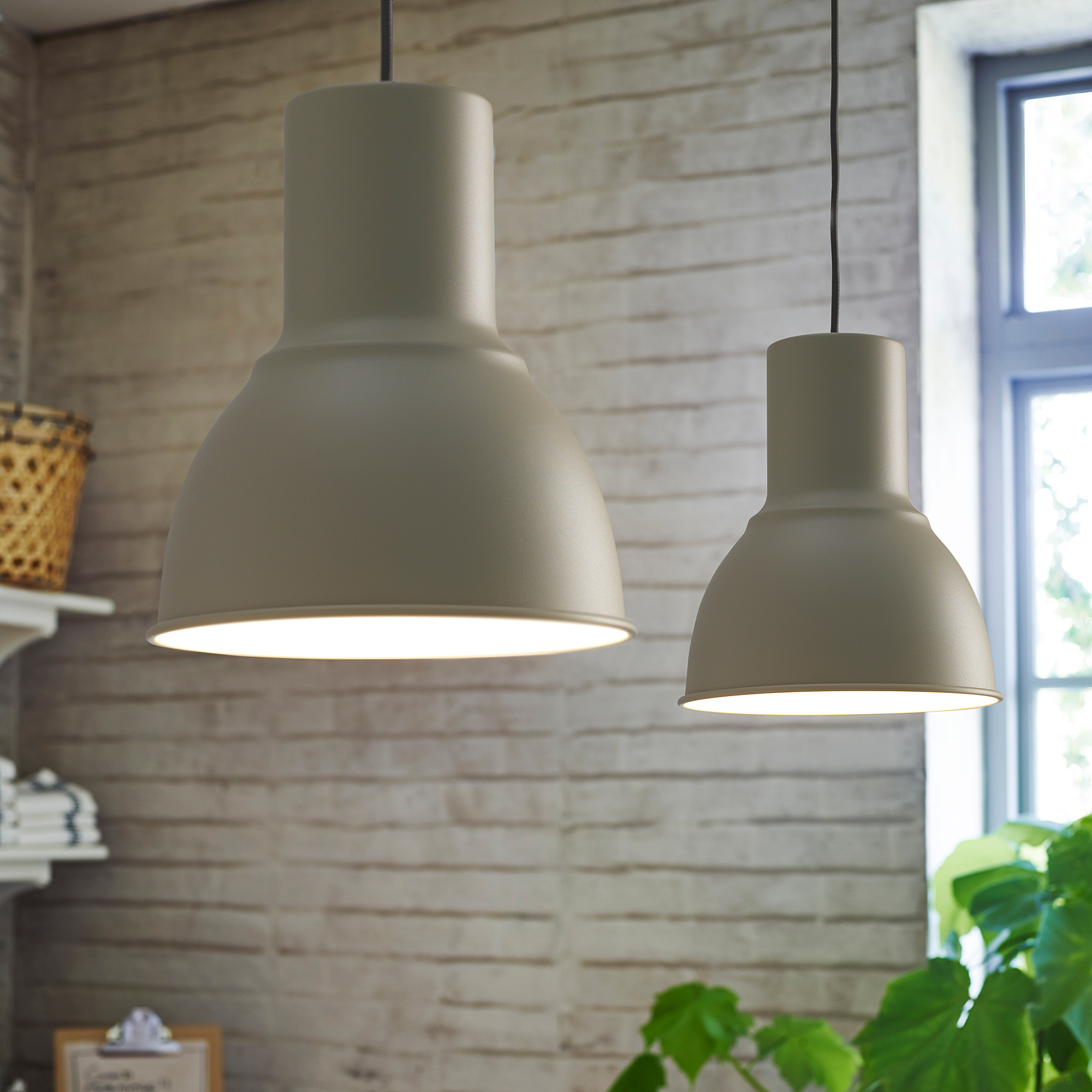 HEKTAR pendant lamp, beige | IKEA Indonesia