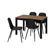 NORDMANSSKÄR/ÅLHULT - Table and 4 chairs, black/brown/Bomstad black black, 120x80 cm