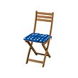 ASKHOLMEN - Kursi, luar ruang, dapat dilipat cokelat tua/Klösan biru tua