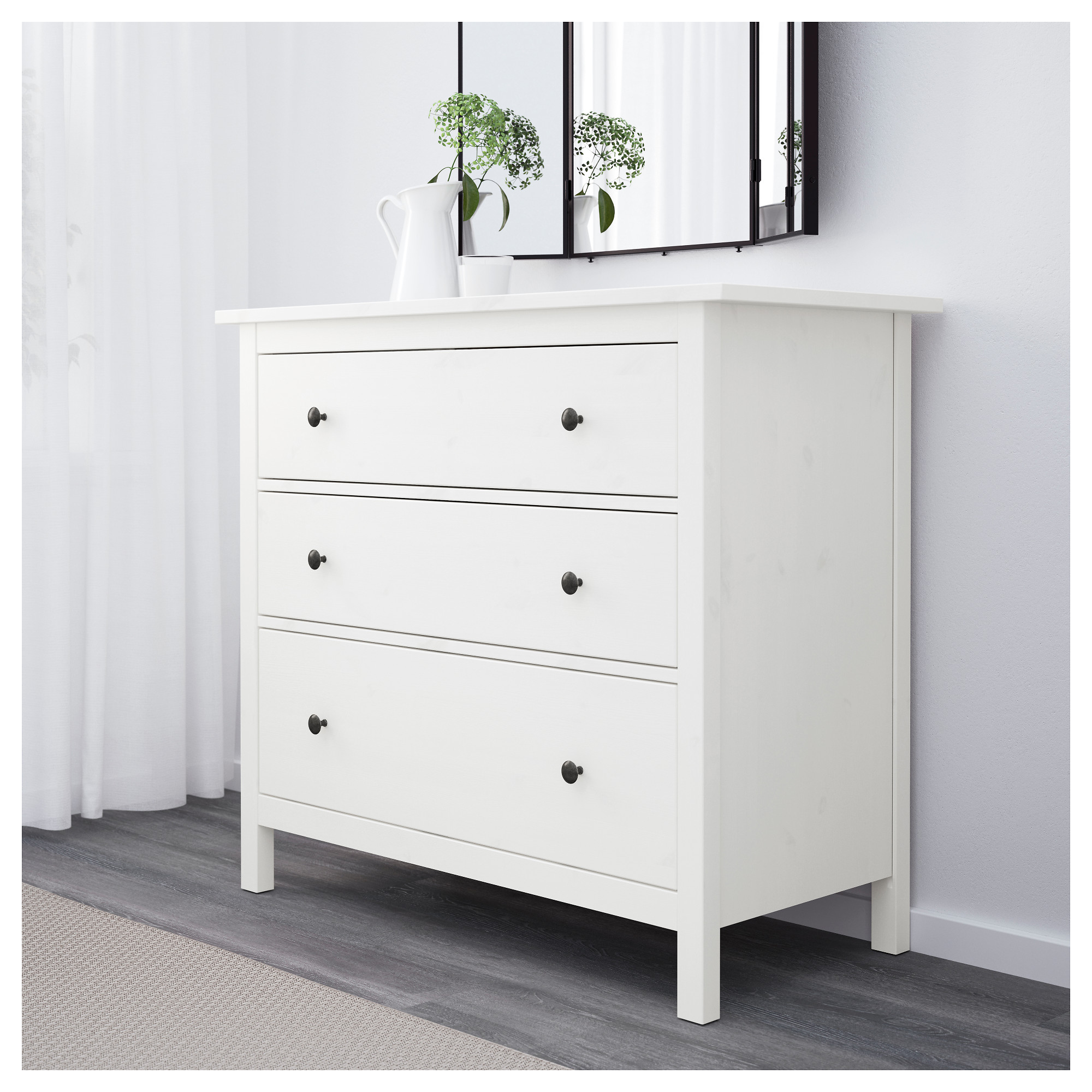 HEMNES lemari 3 laci warna putih IKEA Indonesia