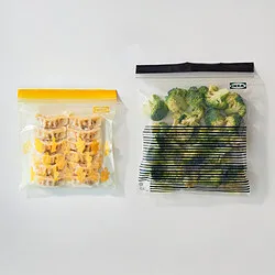 ISTAD - Resealable bag, patterned black/yellow, 2.5/1.2 l