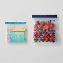 ISTAD - Kantong yang dapat ditutup, berpola/biru, 1/0.4 l
