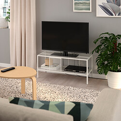 BAGGEBO - TV bench, metal/white, 90x35x40 cm