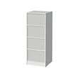 BRUKSVARA - Storage unit with 4 boxes, white/light grey, 40x104 cm