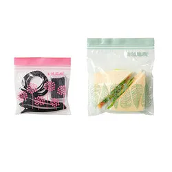 ISTAD - Resealable bag, pink/green, 1/0.4 l