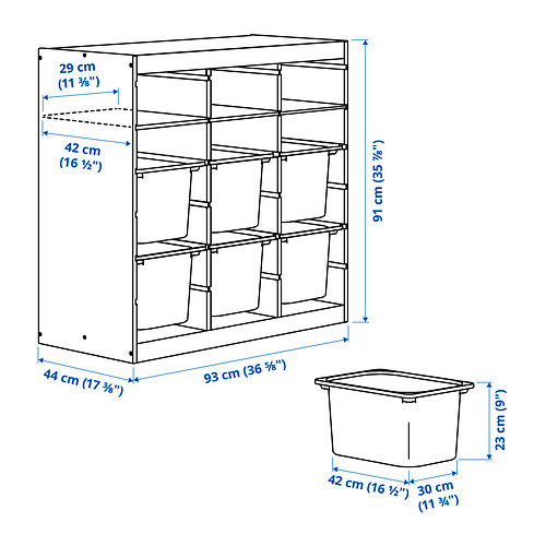 TROFAST Measurement Illustration