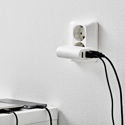 SMÅHAGEL 3-port charger USB