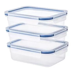 IKEA 365+ - Kotak makan dengan tutup, persegi panjang/plastik, 1.0 l