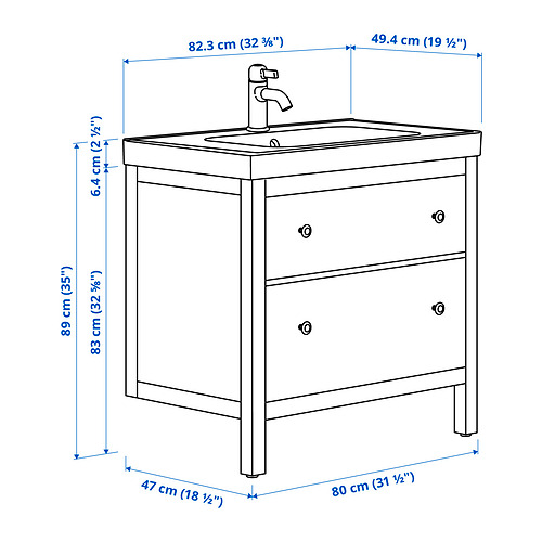 ORRSJÖN/HEMNES Measurement Illustration