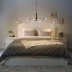 STORSLINGA - LED chandelier, 8-armed, black/white, 70 cm