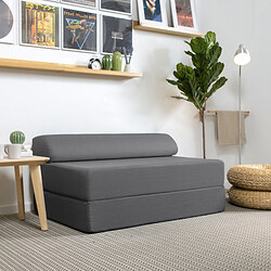 NYKIL - Sofa tempat tidur 2 dudukan, abu-abu tua