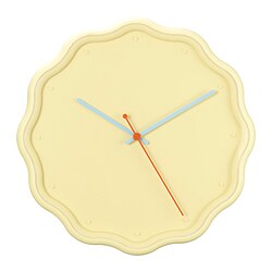 LAVSKRIKA - Wall clock, flower-shaped yellow, 31 cm