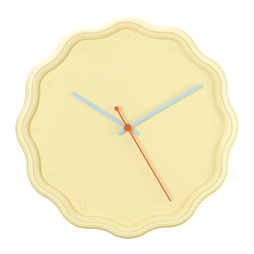 LAVSKRIKA wall clock, flower-shaped yellow, 31 cm | IKEA Indonesia