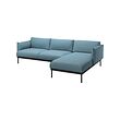 ÄPPLARYD - 3-seat sofa with chaise longue, Gunnared light blue