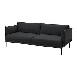 ÄPPLARYD - Sofa 3 dudukan, Gunnared hitam/abu-abu