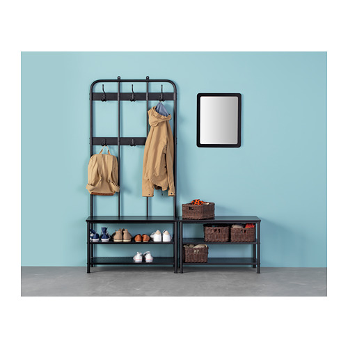 Pinnig Coat Rack With Shoe Storage Bench Black Ikea Indonesia