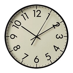 TALLSPARV - Wall clock, black/beige, 28 cm
