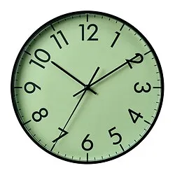 TALLSPARV - Wall clock, black/green, 28 cm