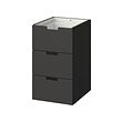 NORDLI - modular chest of 3 drawers, anthracite, 40x68 cm | IKEA Indonesia - PE962397_S2