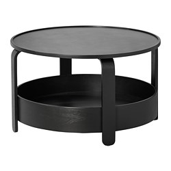 BORGEBY - Meja tamu, hitam, 70 cm