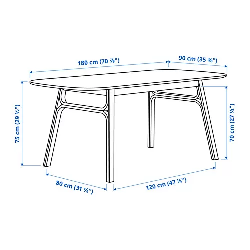 ODGER/VOXLÖV table and 4 chairs
