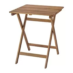 ASKHOLMEN - Meja, luar ruang, dapat dilipat cokelat tua, 60x62 cm