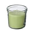 LÖVSKOGSLUND - Scented candle in glass, Apple/light green, 20 hr