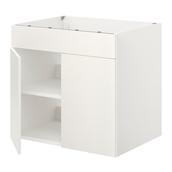 ENHET - Base cabinet for hob w door, white, 80x62x75 cm