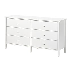 KILBERGET - Lemari 6 laci, putih/fungsi ikat/buka, 144x78 cm