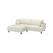 UPPÅKRA - Sofa modular 3 dudukan, dengan chaise longue, kiri/Axvall putih pudar