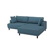 UPPÅKRA - 3-seat modular sofa, with chaise longue, right/Axvall dark grey-blue