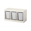 TROFAST - Storage combination with boxes, white/white, 99x44x56 cm