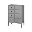 GULLABERG - Chest of 8 drawers, grey/anchor/unlock-function, 89x48x122 cm