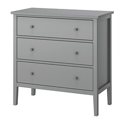 GULLABERG - Chest of 3 drawers, grey/anchor/unlock-function, 99x48x100 cm