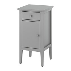GULLABERG - Bedside table, grey/with 1 drawer with door, 38x40x75 cm