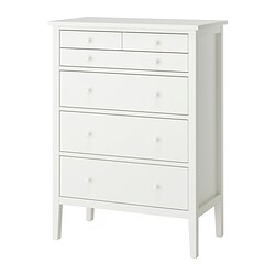 GULLABERG - Chest of 6 drawers, white/anchor/unlock-function, 89x48x122 cm