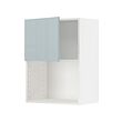 METOD - Wall cabinet for microwave oven, white/Kallarp light grey-blue, 60x37x80 cm